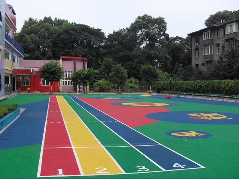莱城幼儿园塑胶地坪环保材料施工多种场景适用