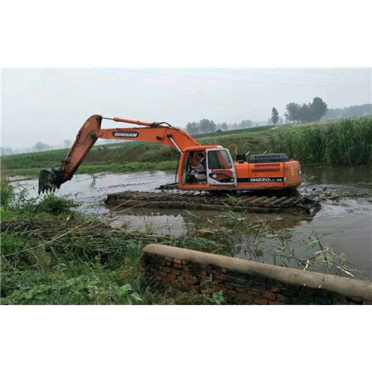 四川省绵阳市水路两用挖机租赁五湖水利服务到位